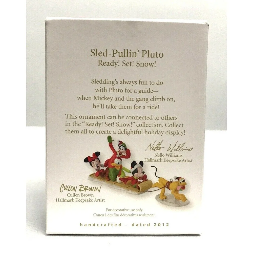 New Hallmark 2012 Disney Sled Pullin Pluto Ready Set Snow‎ Collectible Ornament